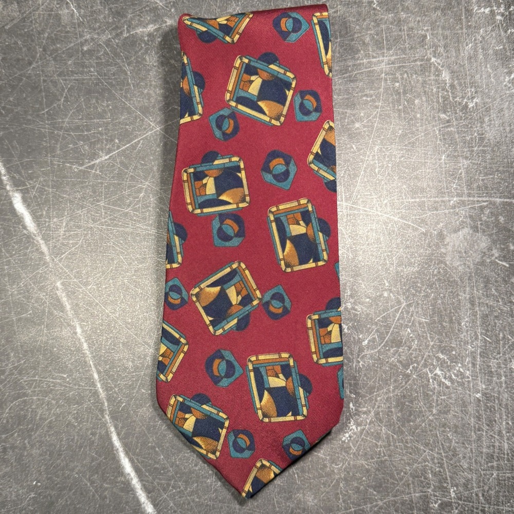 Mens Tie | Barbara Blank | Vintage | Silk‎ Geometric Abstract Handmade